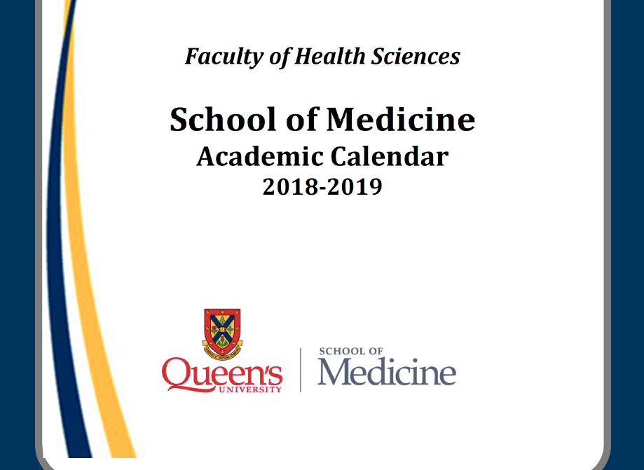 Undergraduate Medicine Academic Calendar School of Medicine Queen